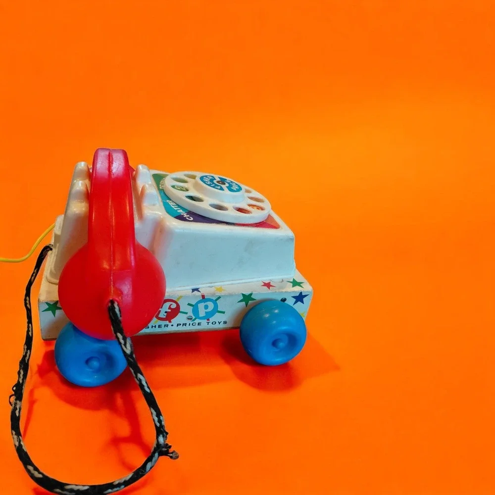 Vintage Fisher Price Chatter Telephone Pull Toy‎ Classic Rainbow Kids Play Toy